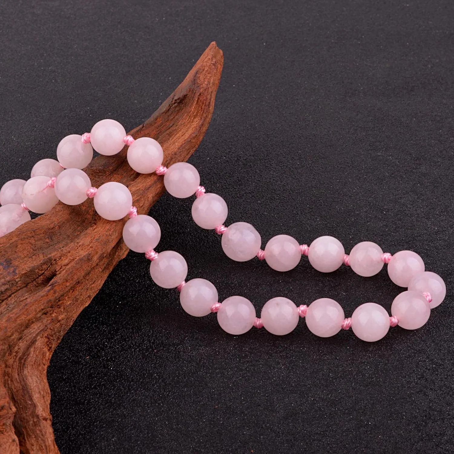 KIKILA Mala Beads 108 Natural Stone GemStones Japamala Yoga Meditation Hand Knotted Beaded Tassel Necklace for Women Men