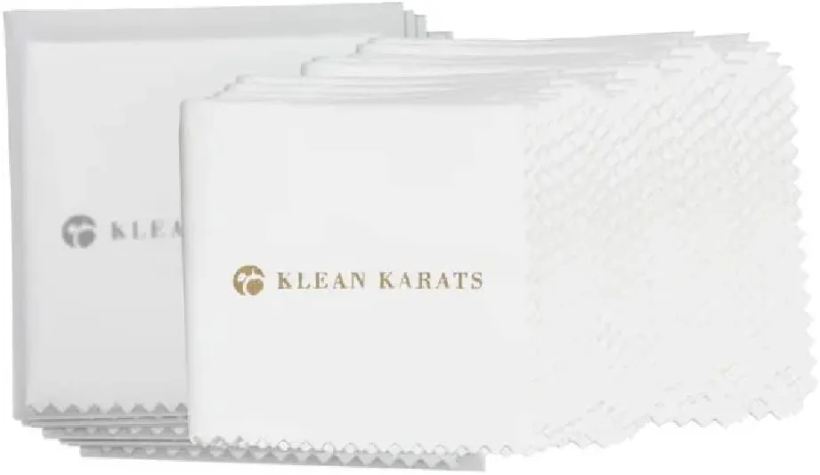 Klean Karats Treated Polishing Cleaning Cloth 8"x8" | Premium Tarnish Remover Pack of 10 Pieces | eeps Jewelry Clean and Shinny | Great for Silver, Gold and Platinum Metals