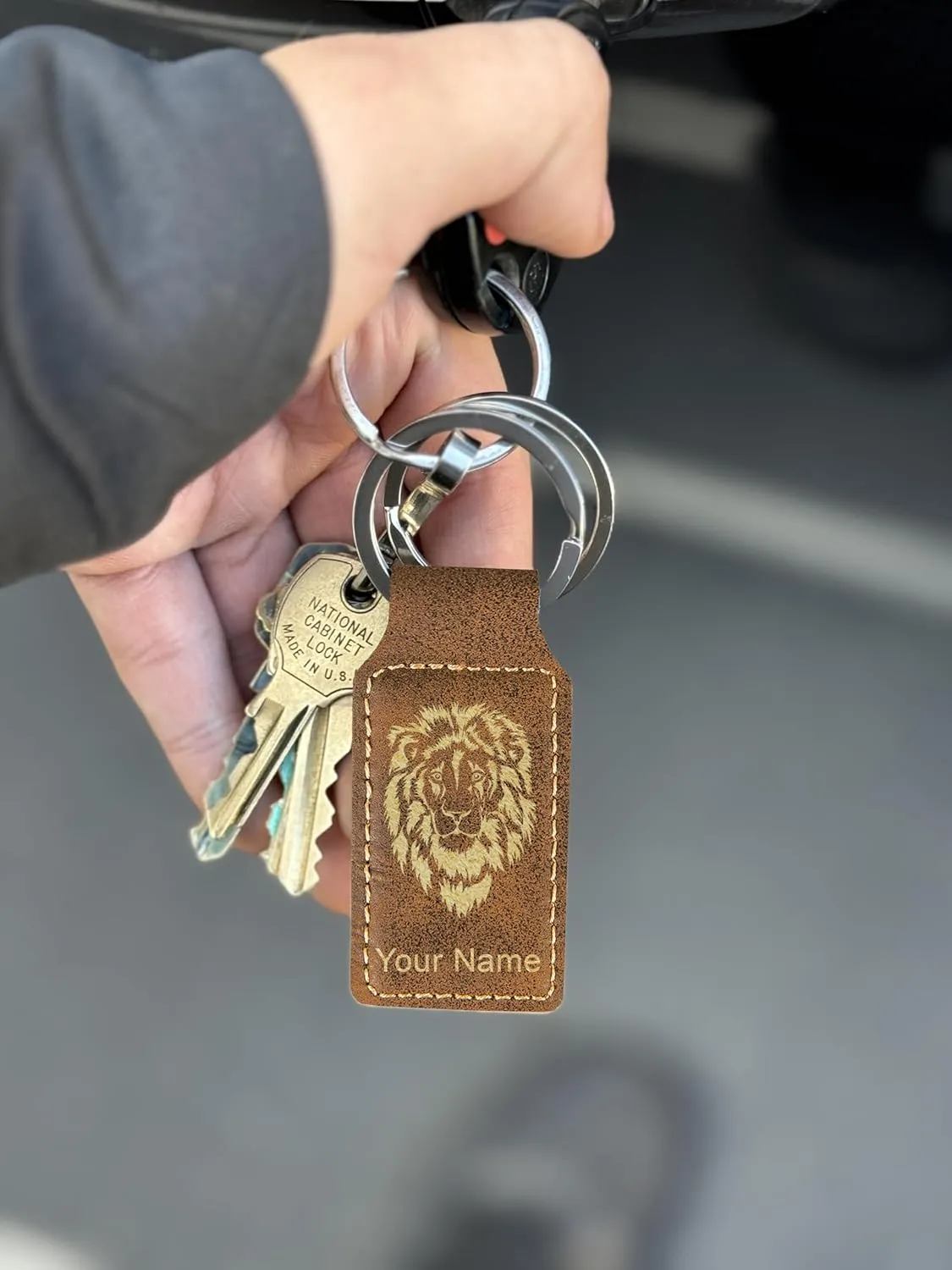 LaserGram Rectangle Keychain, Bible Verse Philippians 4-13, Personalized Engraving Included (Rustic with Gold)