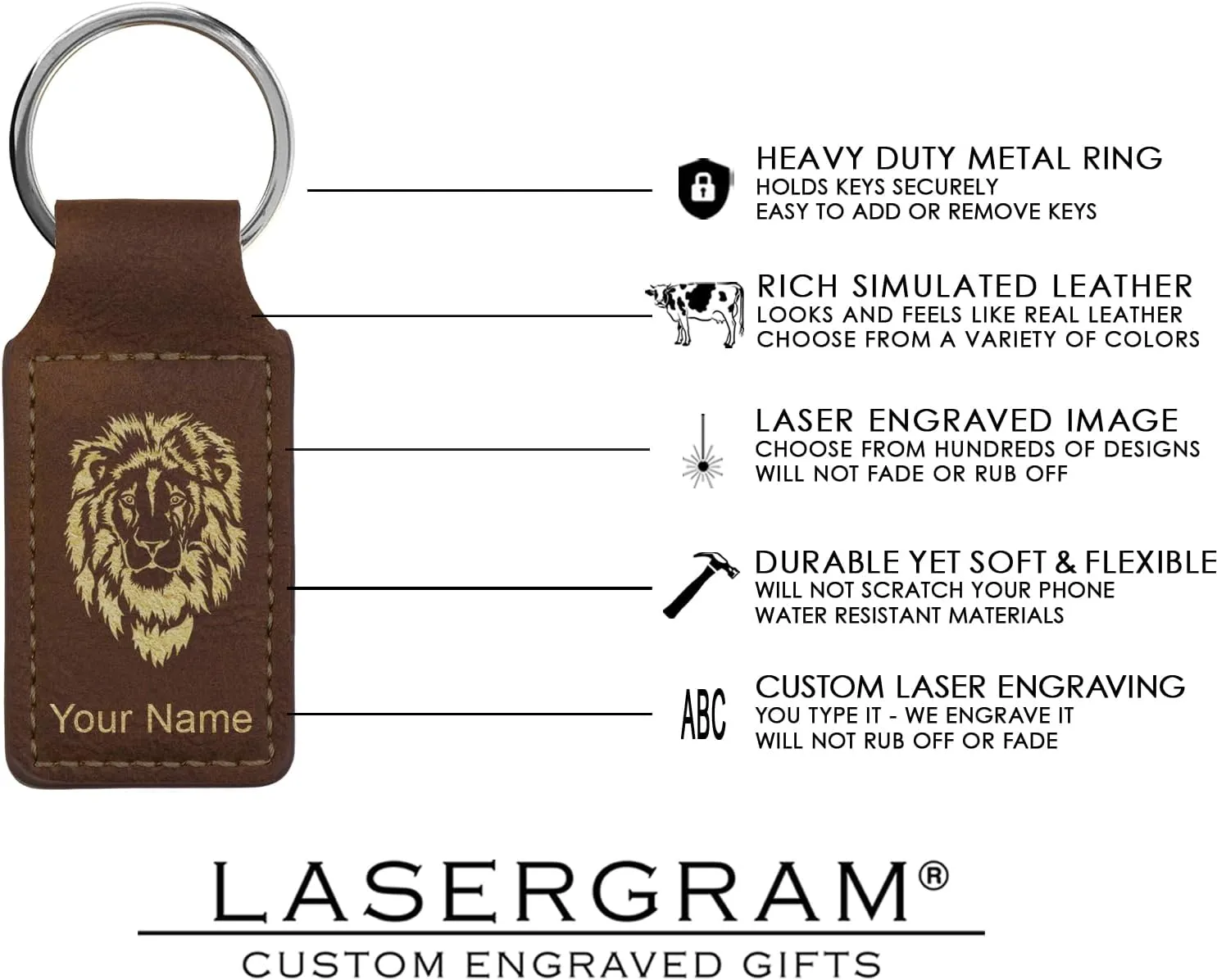 LaserGram Rectangle Keychain, Bible Verse Philippians 4-13, Personalized Engraving Included (Rustic with Gold)