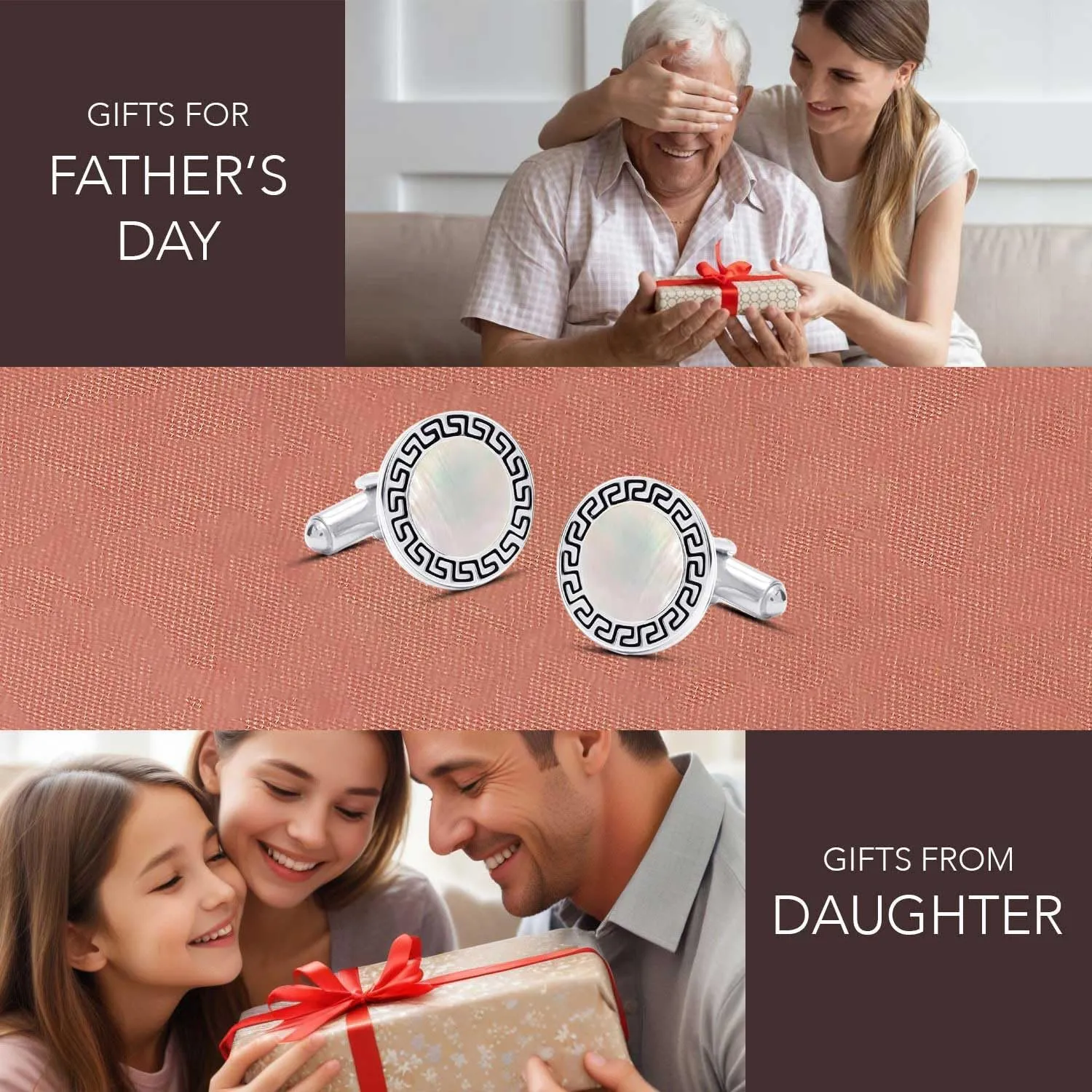 LeCalla 925 Sterling Silver Cufflinks for Men | Grooms Wedding Cuff-Links | Formal Shirt Cufflinks Accessories | Gifts for Dad, Groom, Husband, Fathers Day & Business Events