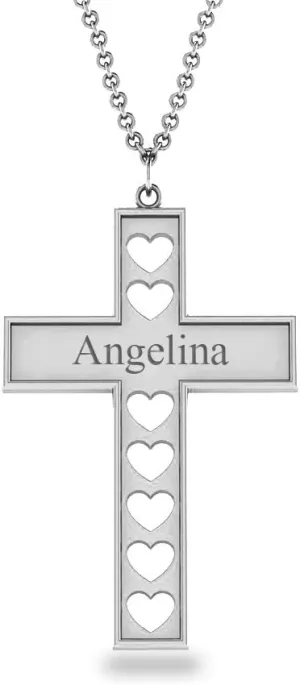 LeCalla 925 Sterling Silver Personalized Cross Necklace for Women Teen