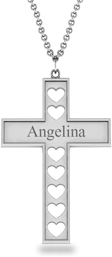 LeCalla 925 Sterling Silver Personalized Cross Necklace for Women Teen