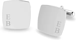 LeCalla Personalized Customized Men's Engraved Initial Cufflinks