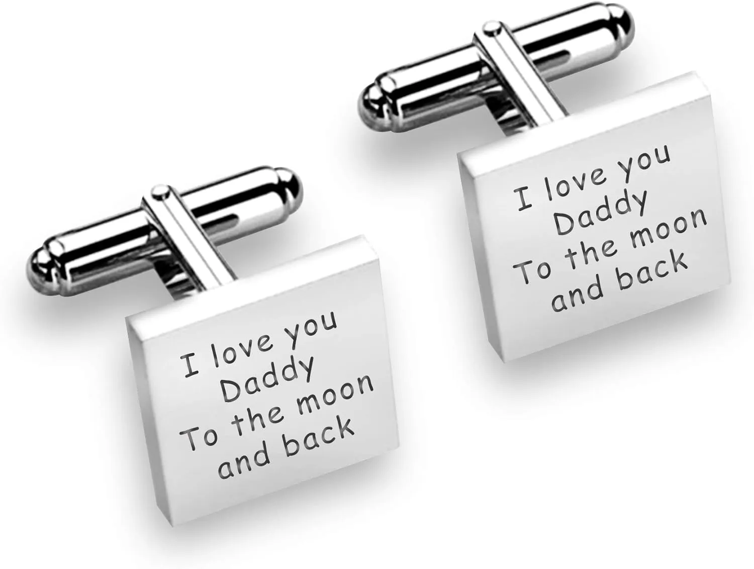 LeCalla Personalized Customized Men's Engraved Inspirational Quote Cufflinks