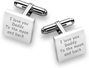 LeCalla Personalized Customized Men's Engraved Inspirational Quote Cufflinks