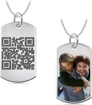 LeCalla Pesonalized Dog Tag Necklace for Men and Women | Customized Engraved Text Name and Photo Pendant Necklace | Custom Necklace Jewelry Gift for Women Couple Love Friend