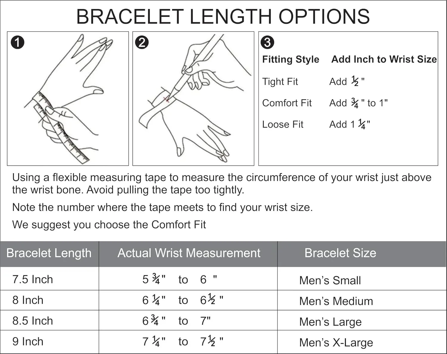 LeCalla Solid 925 Sterling Silver Curb Chain Bracelet for Men | Italian 6mm, 7mm Diamond Cut Cuban Link Curb Chain Bracelet (7.5, 8, 8.5 & 9 Inches), Made in Italy