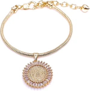 LESLIE BOULES 18K Gold Plated Saint Benedict Bracelet for Women Powerful Jewelry
