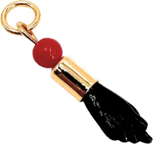 LESLIE BOULES 18K Gold-Plated Simulated Azabache Figa Hand Pendant