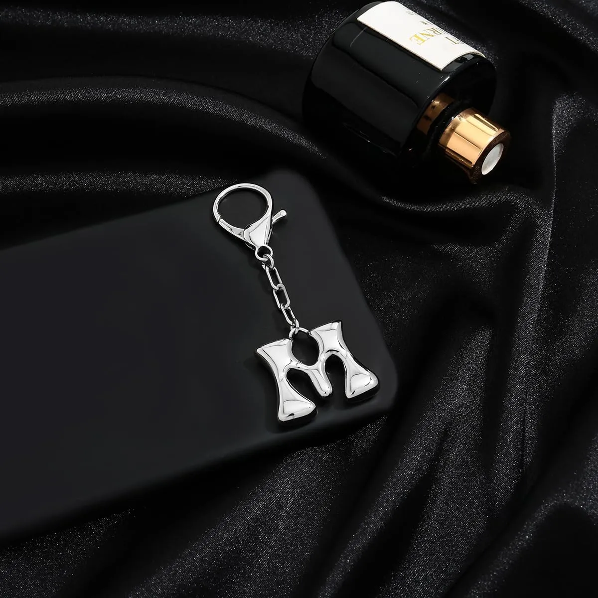 LILIE&WHITE Gold Bubble Initial Keychain For Women Handbag Charms Fashion Alphabet Keychain Accessories Gift