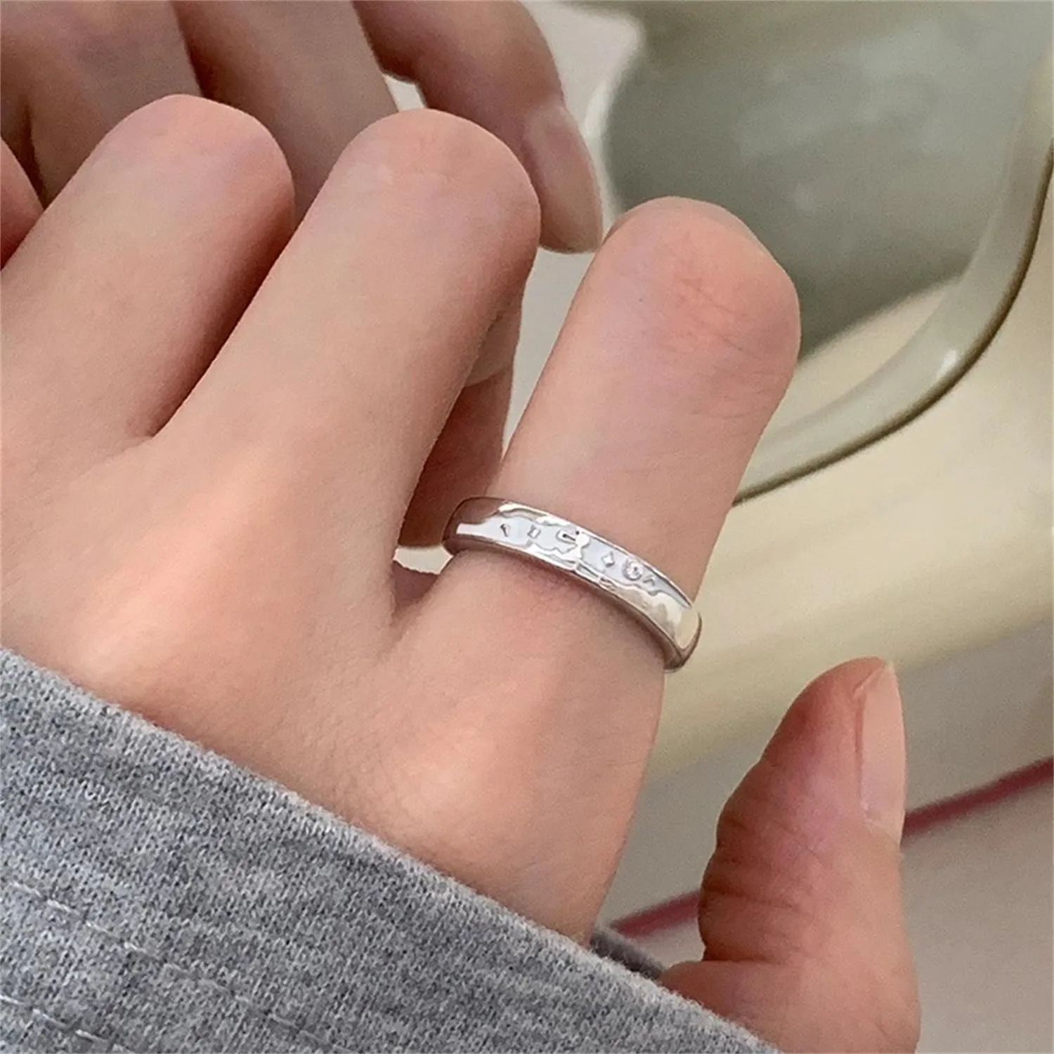 Lnnmomn Couples Matching Promise Rings for Women, Men, Her, Him, Best Friend - Set of 2 Adjustable Couples Rings