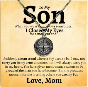 Love You This Much Son Necklace Set with Card - Best 21st Birthday Gift from Parents