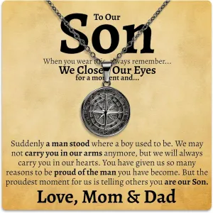 Love You This Much Son Necklace Set with Card - Best 21st Birthday Gift from Parents