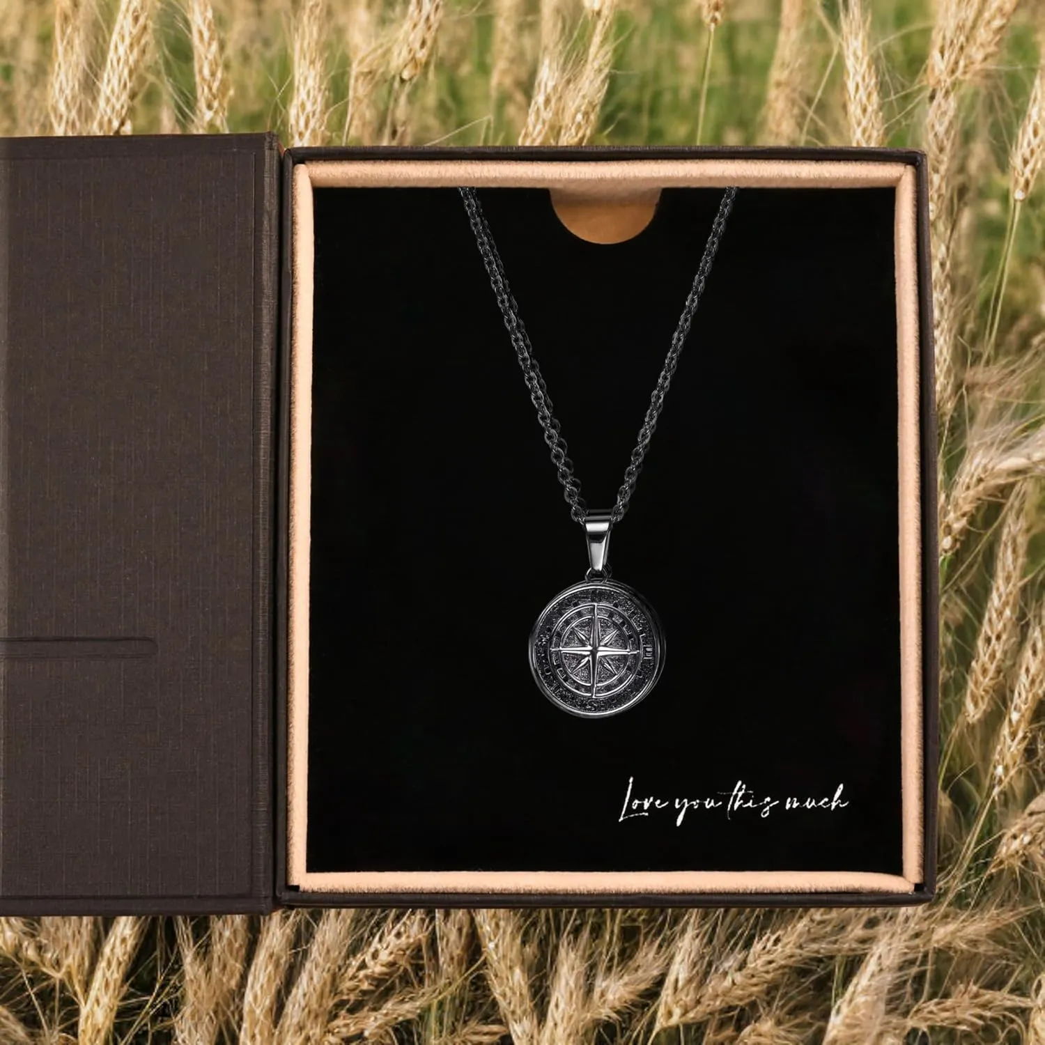 Love You This Much Son Necklace Set with Card - Best 21st Birthday Gift from Parents