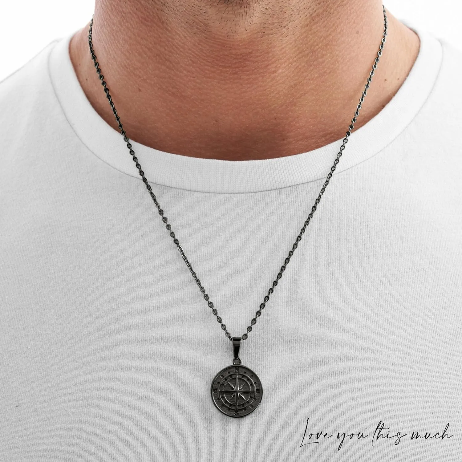 Love You This Much Son Necklace Set with Card - Best 21st Birthday Gift from Parents