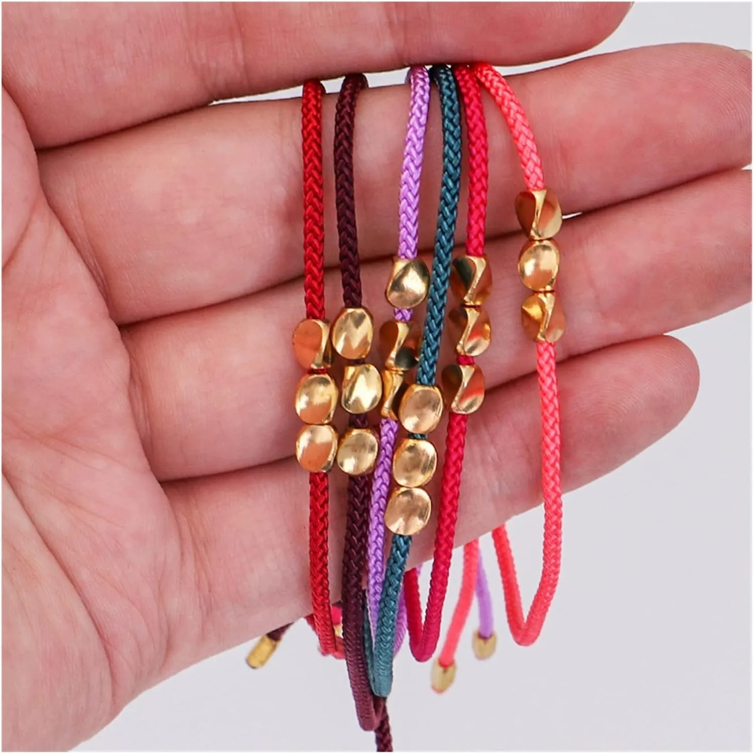 Lucky Bracelets Buddhism Thread Wrist Bracelet Friendship Yoga Prayer Gift Jewelry (Color : Black, Size : 1)