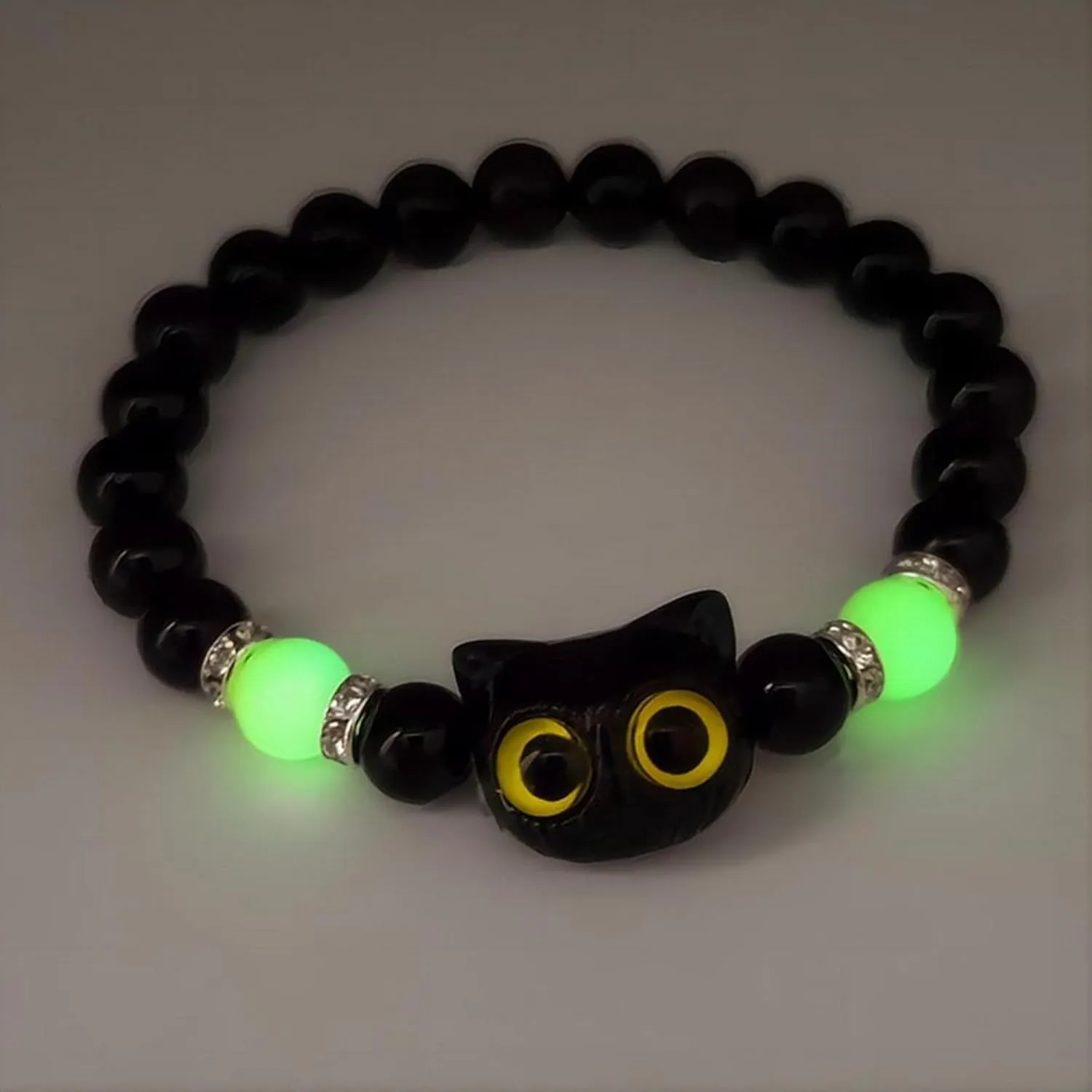 Luminous Cat Bracelets, Cute Beaded Bracelet, Resin Hand Chain Craftsmanship Comfortable Fit Jewelry Gift for Women