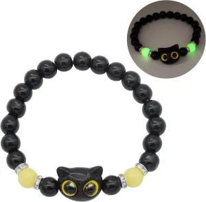 Luminous Cat Bracelets, Cute Beaded Bracelet, Resin Hand Chain Craftsmanship Comfortable Fit Jewelry Gift for Women