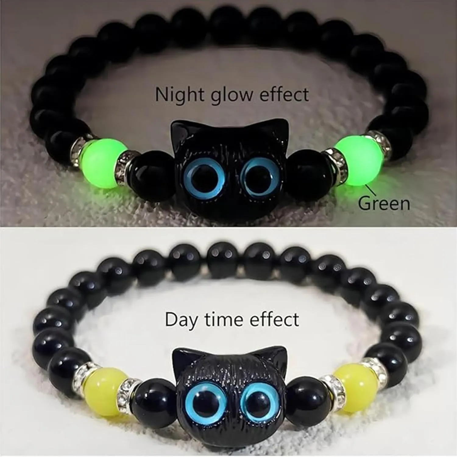 Luminous Cat Bracelets, Cute Beaded Bracelet, Resin Hand Chain Craftsmanship Comfortable Fit Jewelry Gift for Women