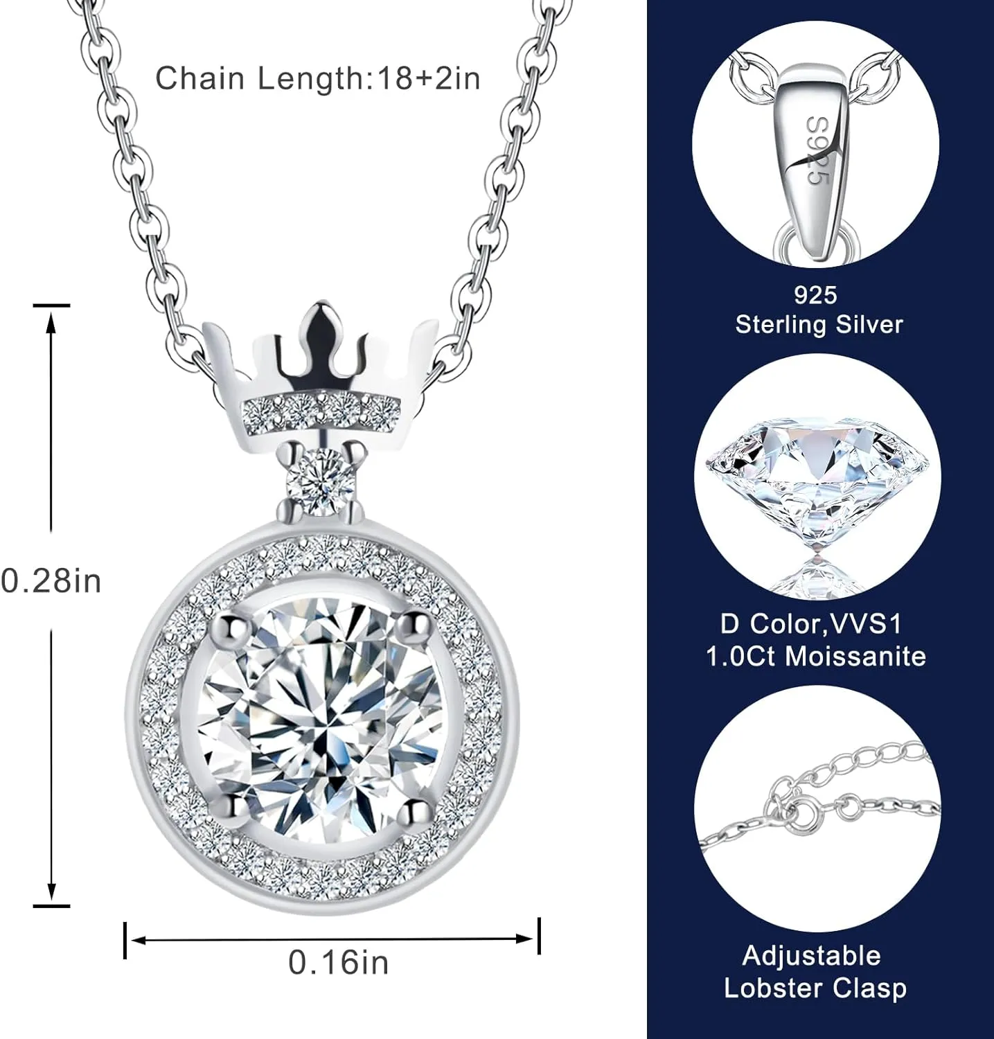 LumoShine Heart Pendant Necklace for Women, Sterling Silver Moissanite Heart Necklace, Anniversary or Birthday Gift for Wife,Jewelry Gift for Women Mom Girlfriend Girls Her