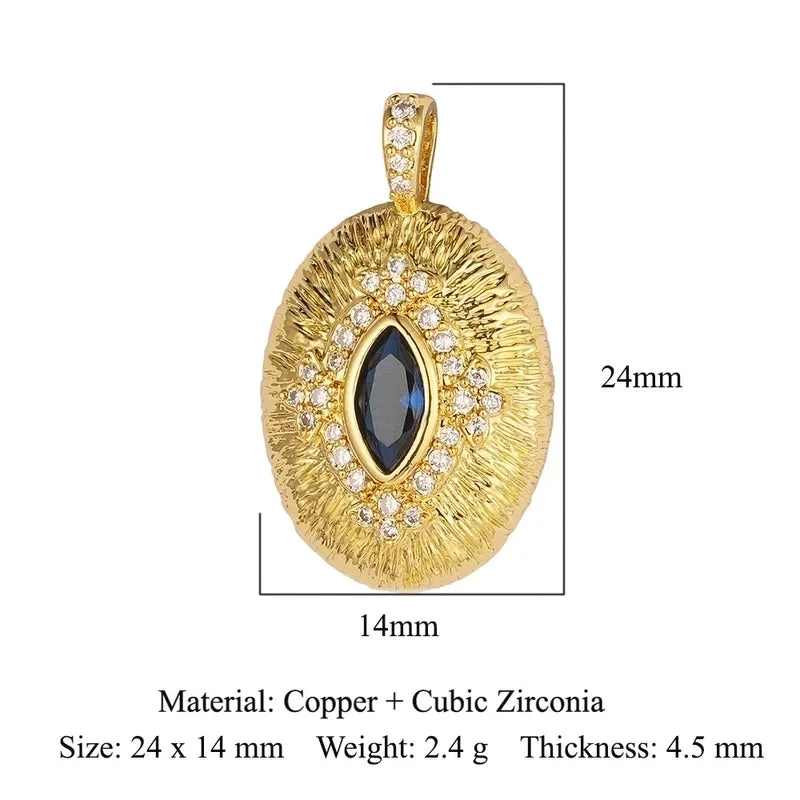 Luxurious Star Heart Shape Owl Copper Plating Inlay Zircon 18k Gold Plated Charms Jewelry Accessories