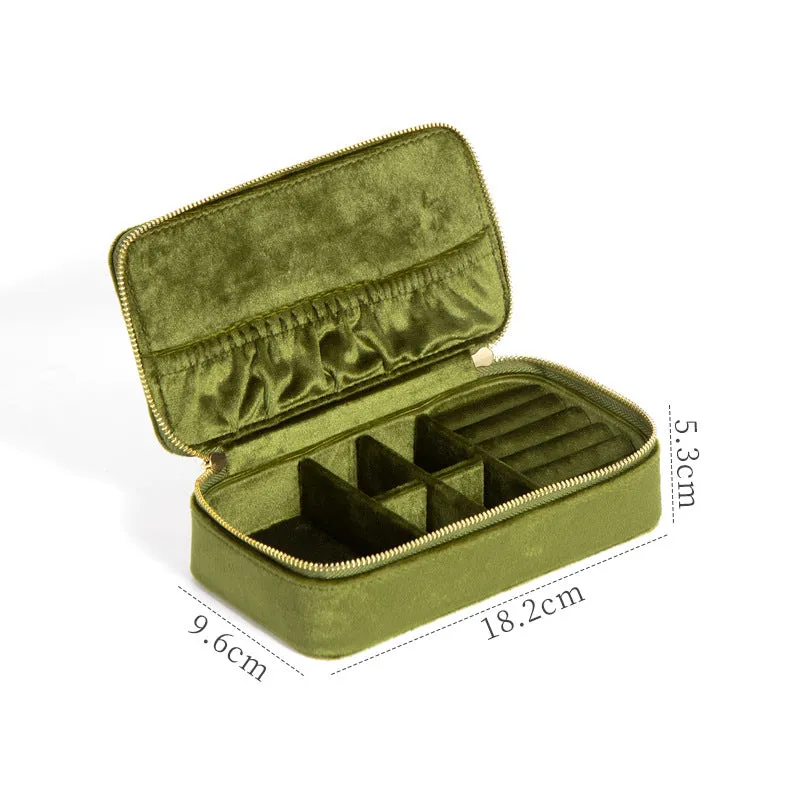 Luxury Velvet Jewelry Box Storage Rings Earrings Display Rectangle Jewelry Organizer Box Portable Jewelry Box Women Gifts,1PC