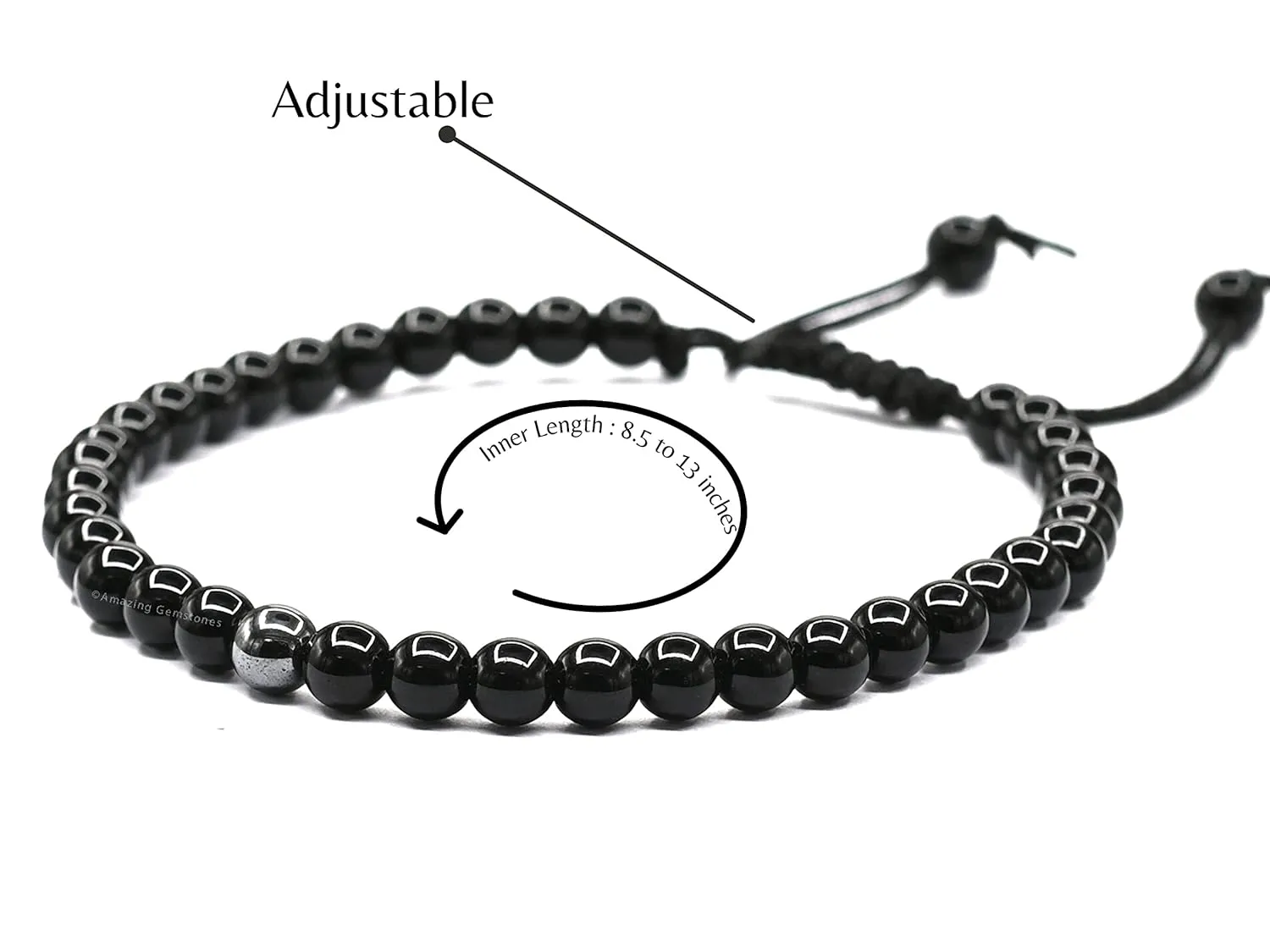 Lymph Detox Magnetic Bracelet Ankle, Black Obsidian Hematite Bracelet Pulseras Para Hombres Mujer Stocking Stuffers (Set of 3)