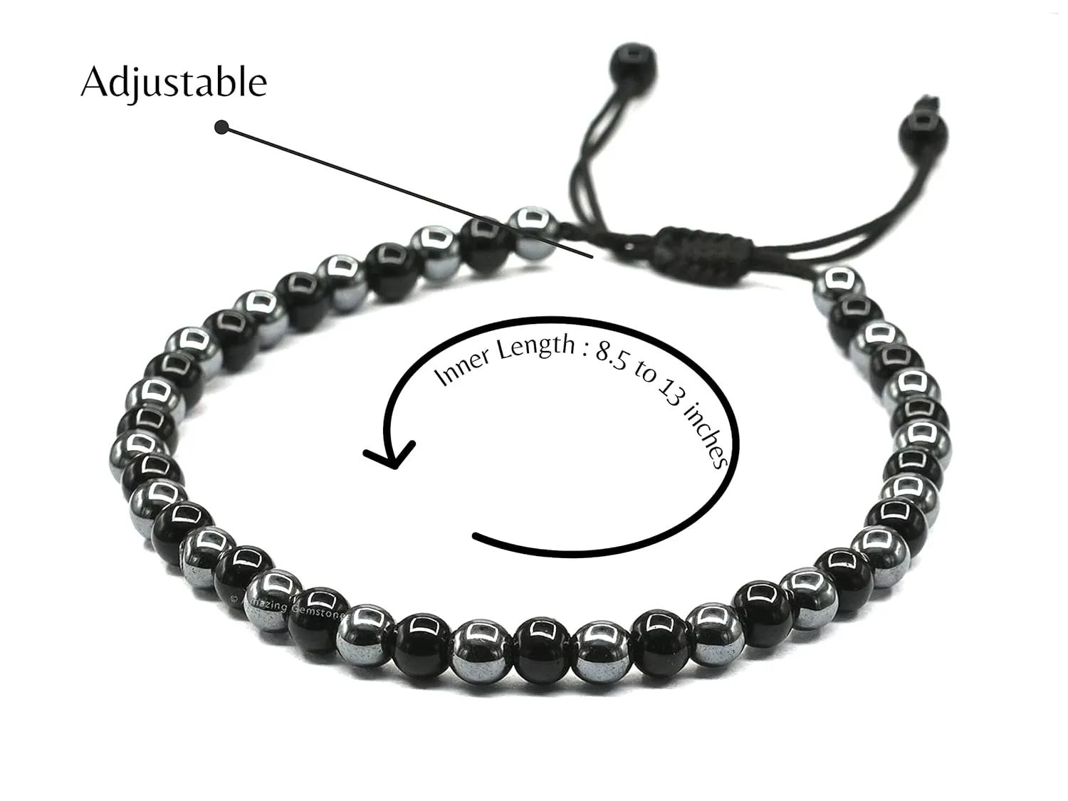 Lymph Detox Magnetic Bracelet Ankle, Black Obsidian Hematite Bracelet Pulseras Para Hombres Mujer Stocking Stuffers (Set of 3)