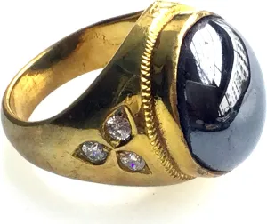 Magic Protective Metal Charm Lekai Ring with White Gems Big Lucky Powerful Amulet for Men