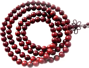 Mala Beads Elastic Beaded Bracelet 108 Small Bracelet 8mm Wood Buddhist Prayer Beads Necklace, Smooth Male Bracelets for Yoga Meditation Gift.
