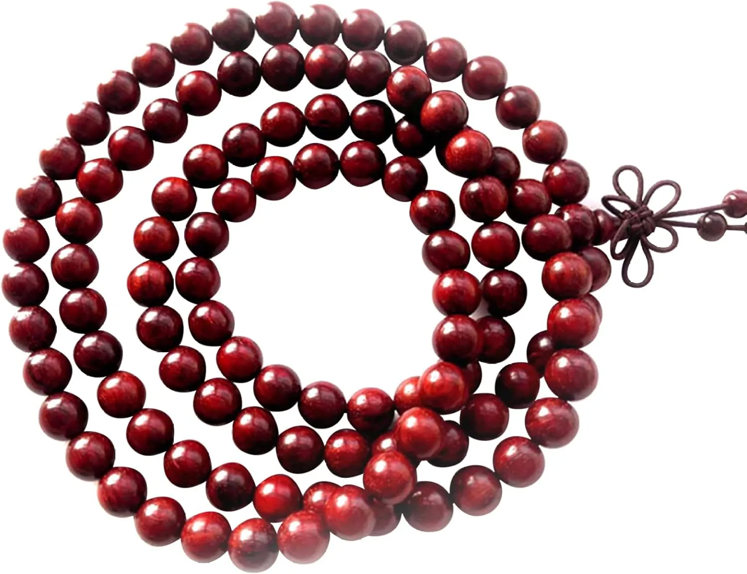 Mala Beads Elastic Beaded Bracelet 108 Small Bracelet 8mm Wood Buddhist Prayer Beads Necklace, Smooth Male Bracelets for Yoga Meditation Gift.