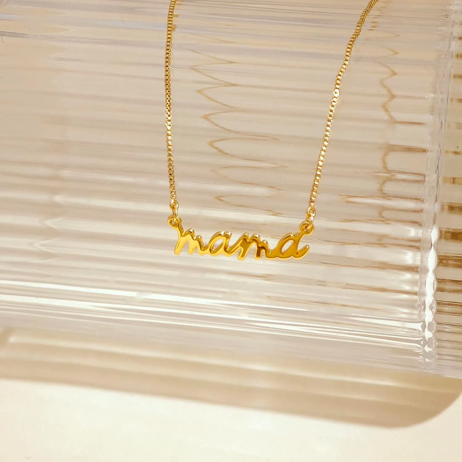 Mama Necklaces for Women Trendy, Dainty Gold Mom Necklace 14k Gold Plated Mothers Pendant Choker Gold Necklace New Mom Gifts for Women First Mothers Day Gifts for Mama Gold Jewelry Gift