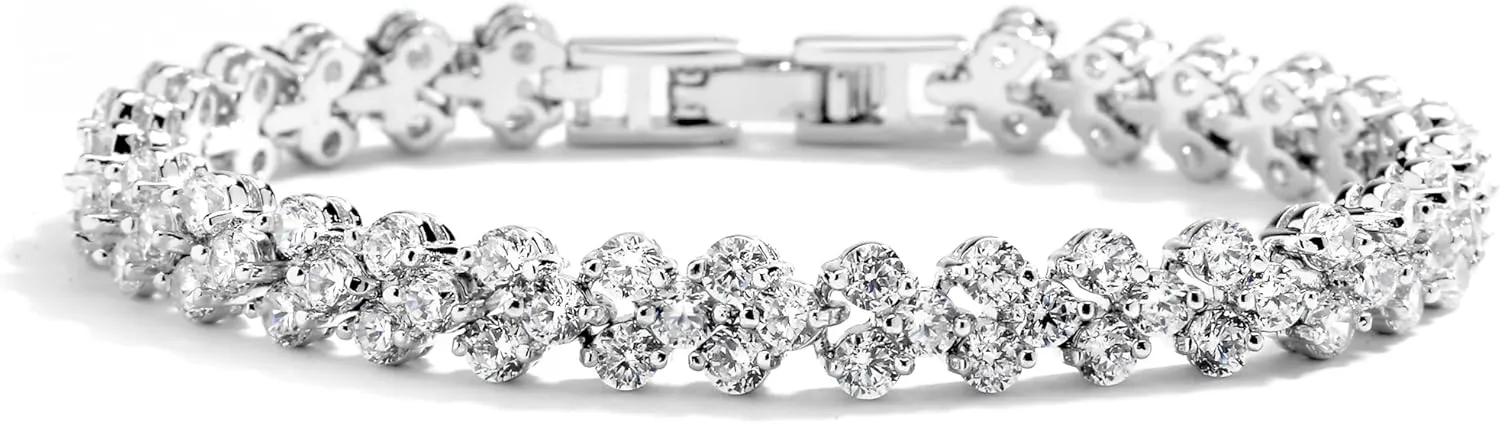 Mariell 6" Cubic Zirconia Wedding, Bridal or Prom CZ Tennis Bracelet, Petite Size for Smaller Wrist.