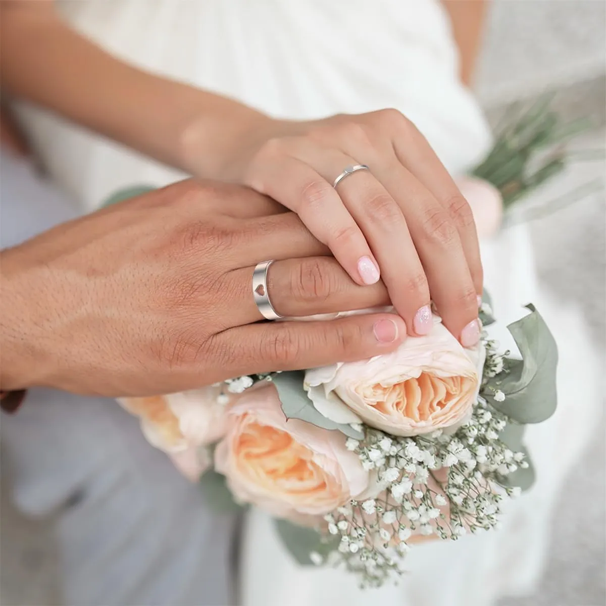 Matching Rings for Couple Personalized Promise Rings Custom Engraved Ring Engagement Ring Band for Him/Her Ring Size 5-15