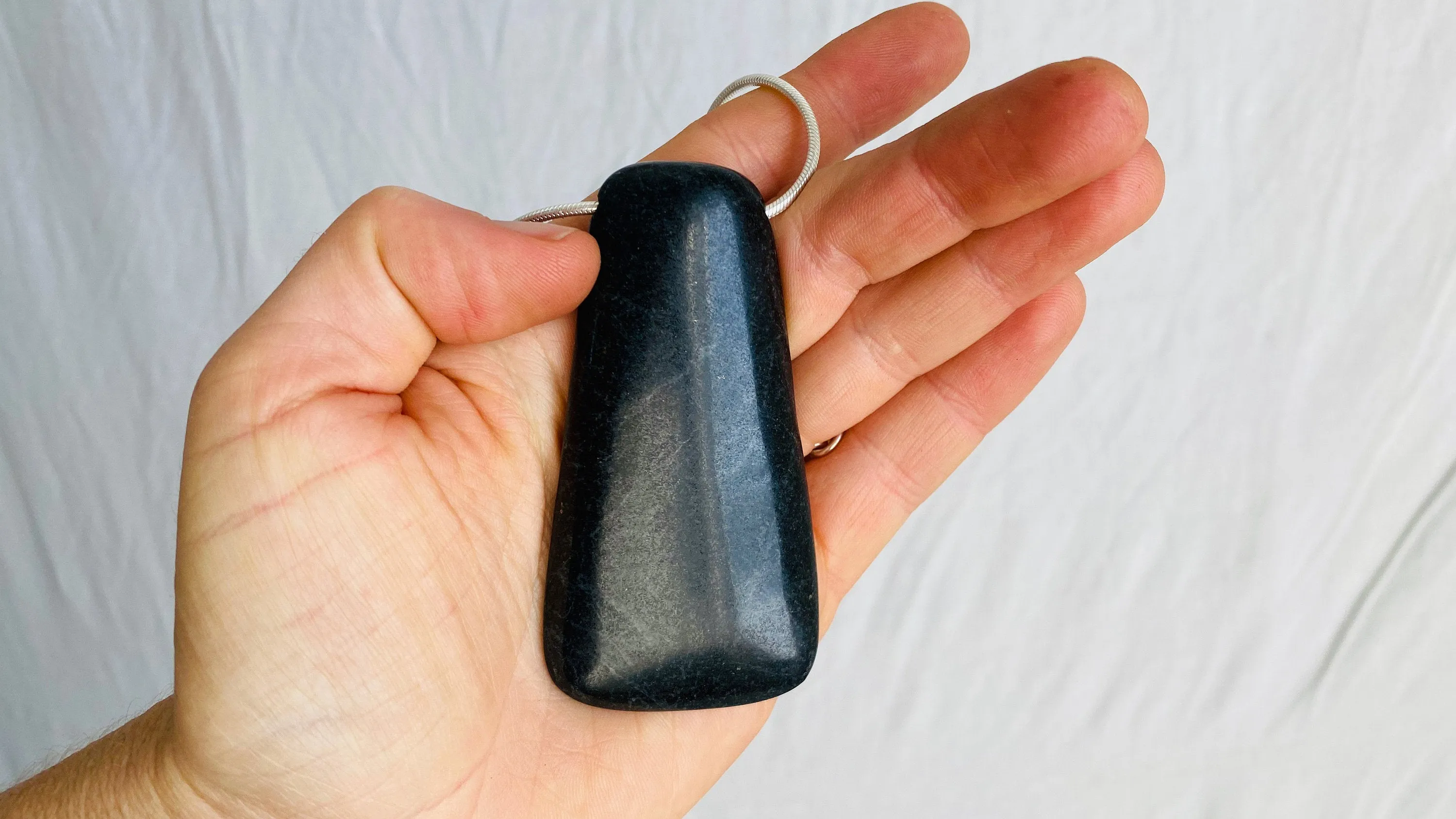 Mayan Black Jade & Amber Necklace. Pendant. Hand-Carved. Atelier Aadya