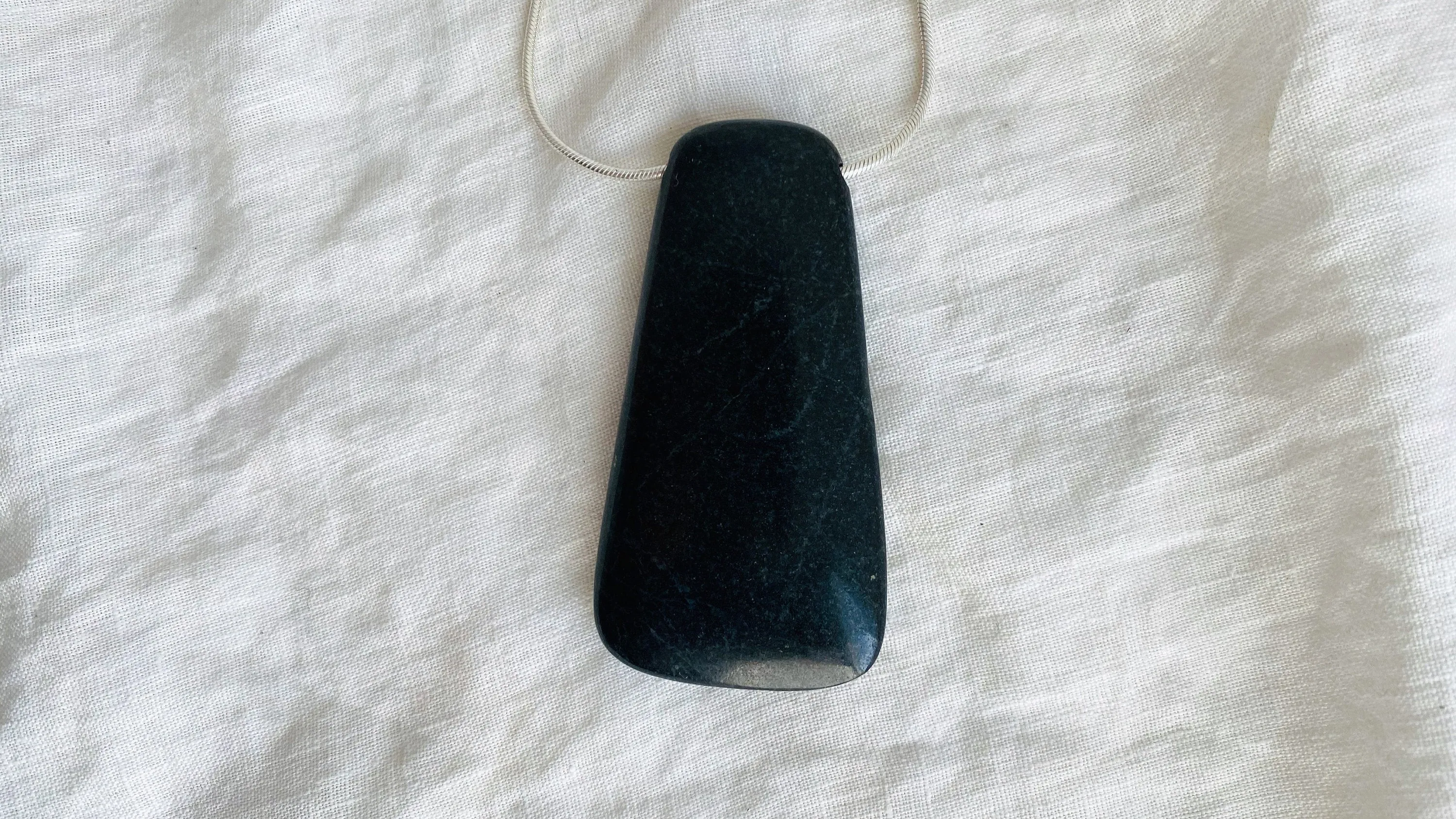 Mayan Black Jade & Amber Necklace. Pendant. Hand-Carved. Atelier Aadya