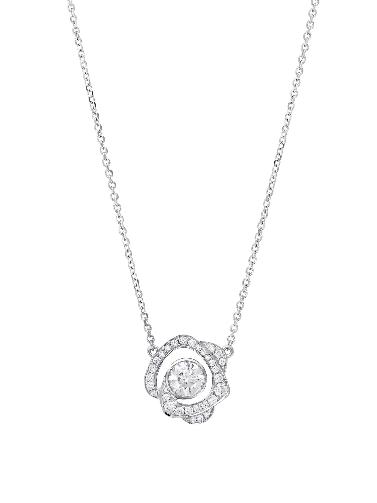 Maymay Rose Large Diamond Platinum Pendant