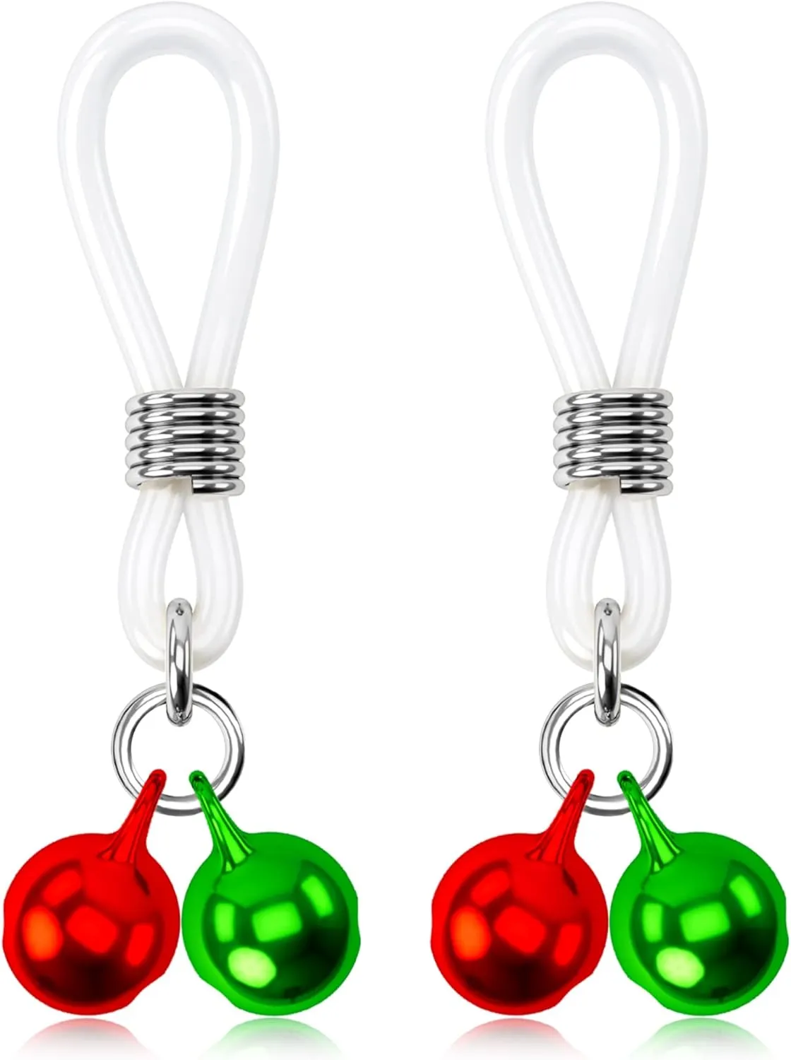 Melighting Christmas Nipple Rings Fake Nipple Piercing Jewelry with Bell Adjustable Non-Piercing Nipple Piercing for Women Faux Nipple Jewelry
