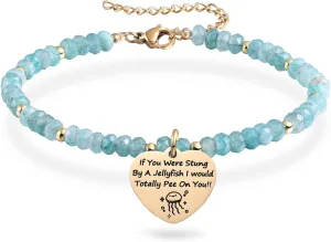 Melix Home Best Friends Gifts Bracelets for Friend Women Sister Friendship Natural Stone Jellyfish TV Show Bracelet