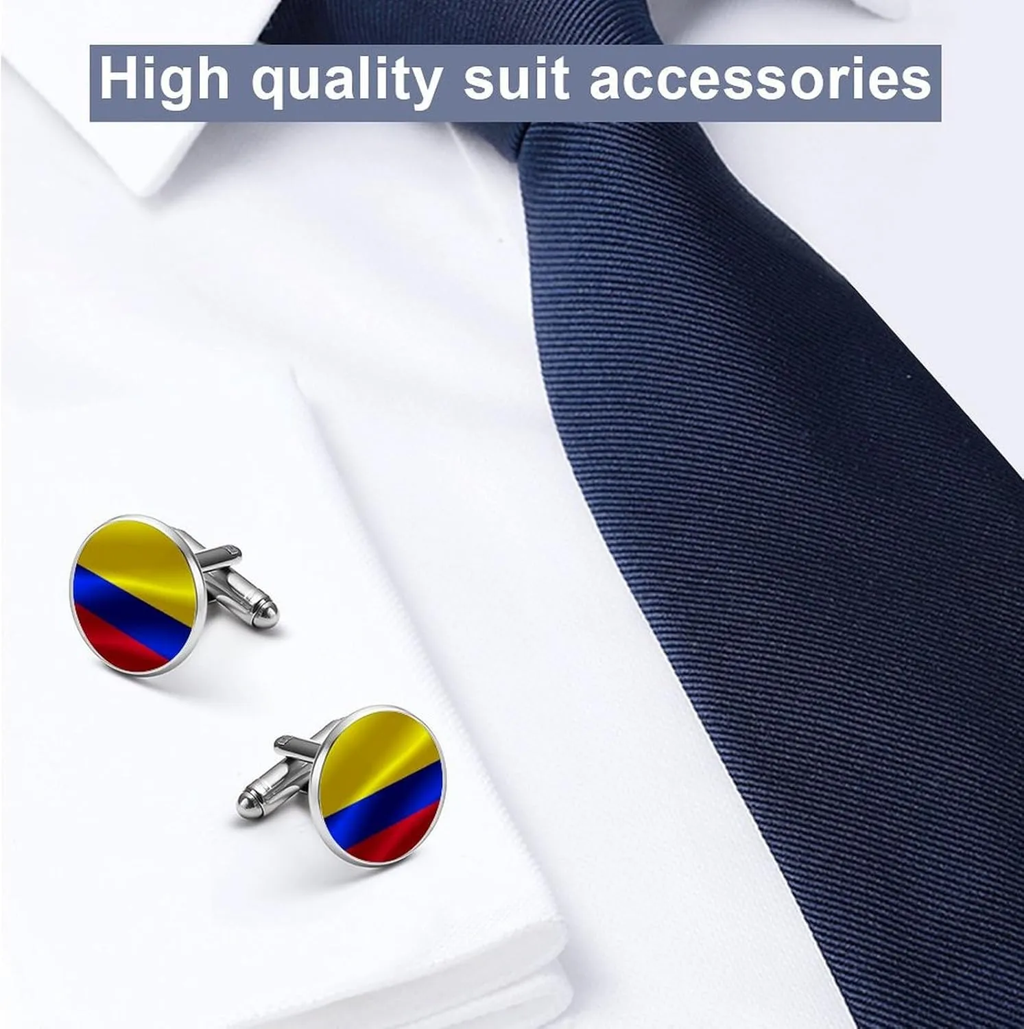 Mens Shirt Cufflinks, Tuxedo Round Cufflinks Jewelry Accessories for Formal, Business, Wedding