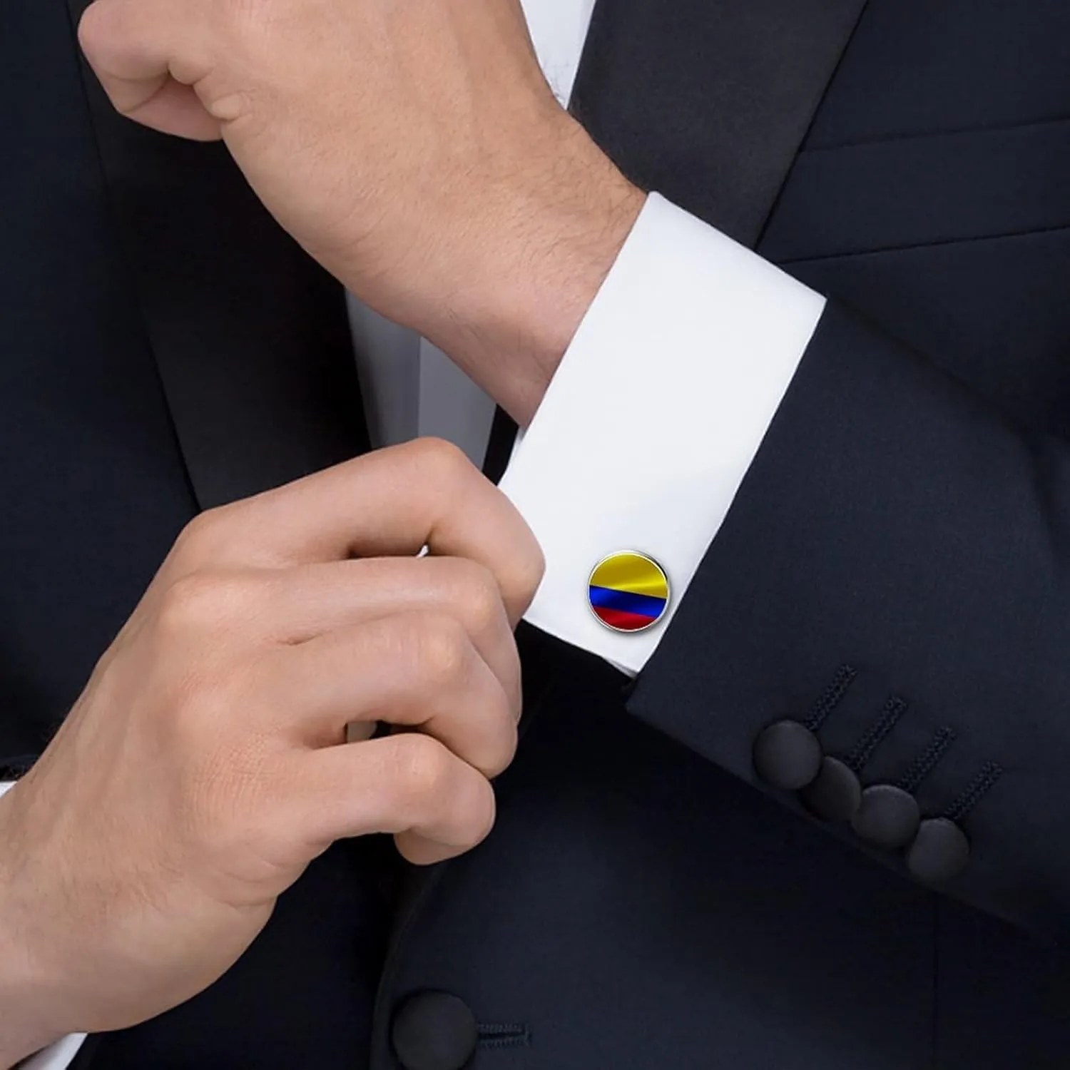 Mens Shirt Cufflinks, Tuxedo Round Cufflinks Jewelry Accessories for Formal, Business, Wedding
