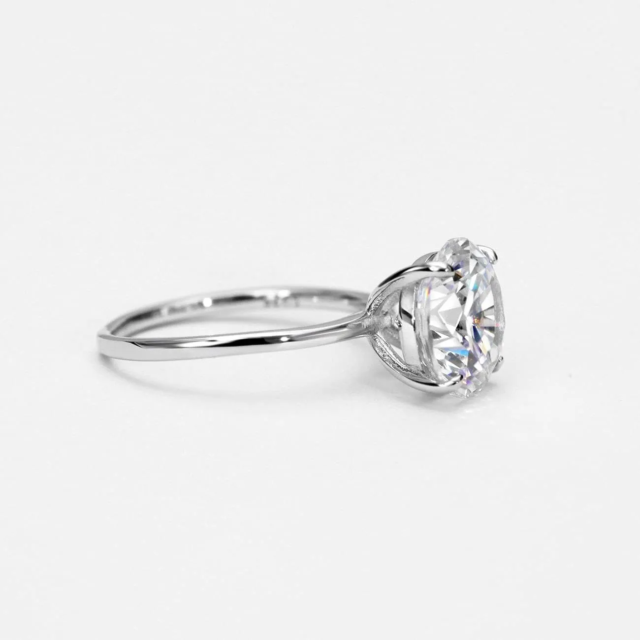 Michooyel S925 4ct Round Brilliant Cut Solitaire Engagement Rings For Women Wedding Ring Sterling Silver Cubic Zirconia Promise Ring Fine Jewelry For Women