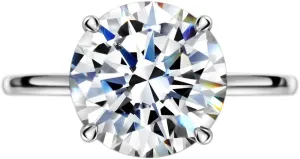 Michooyel S925 4ct Round Brilliant Cut Solitaire Engagement Rings For Women Wedding Ring Sterling Silver Cubic Zirconia Promise Ring Fine Jewelry For Women