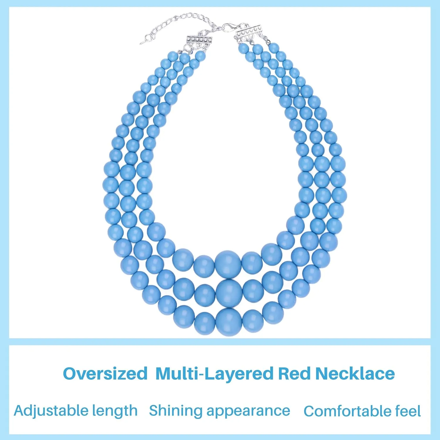 Miss U Hair Women's Chunky Large Statement Beads Necklace Earrings Stacked Bracelets Oversized Jewelry Set Halloween Party Outfit
