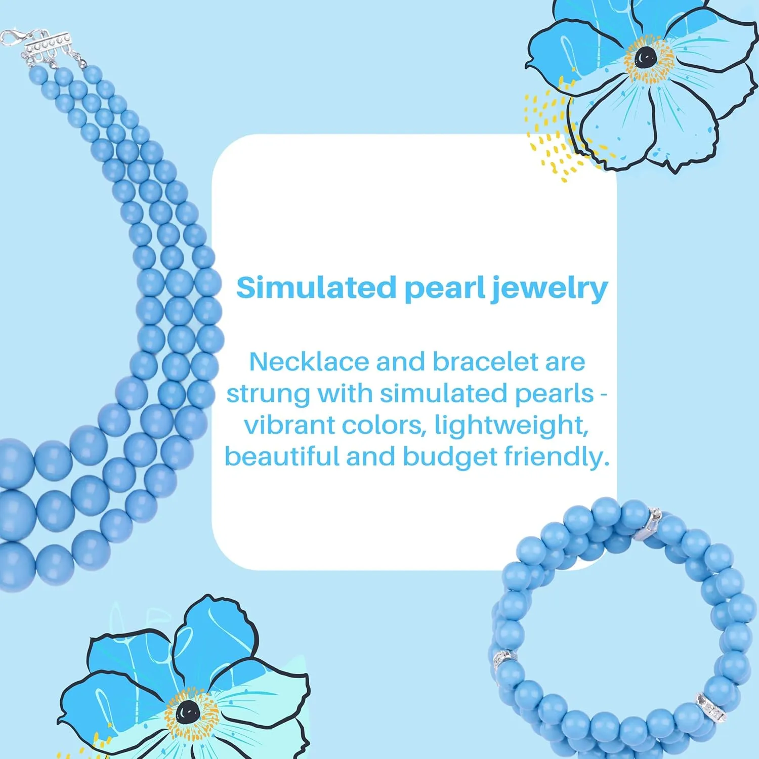 Miss U Hair Women's Chunky Large Statement Beads Necklace Earrings Stacked Bracelets Oversized Jewelry Set Halloween Party Outfit