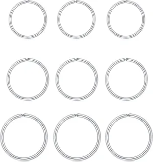 MODRSA Nose Rings - Hoops & Hoop Earrings for Cartilage & Tragus - 22g, 20g, 18g