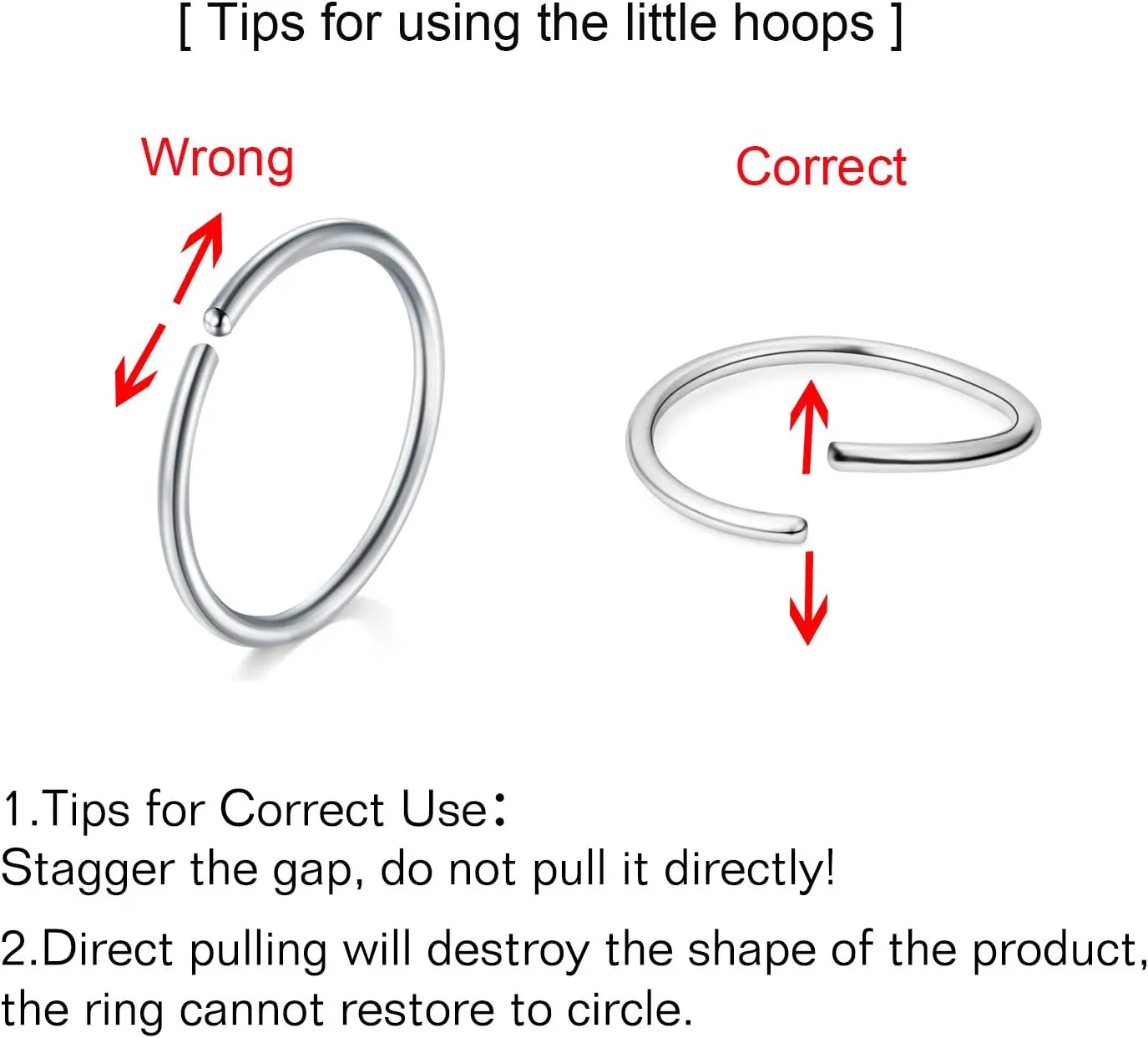 MODRSA Nose Rings - Hoops & Hoop Earrings for Cartilage & Tragus - 22g, 20g, 18g