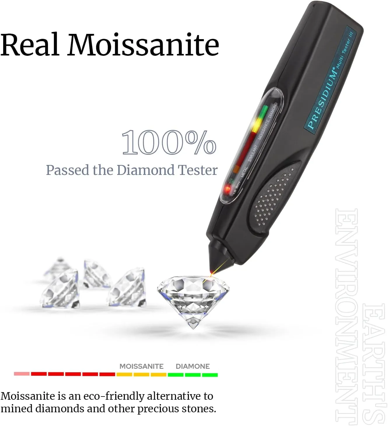 Moissanite Earrings, Diamond Stud Earrings for Women 1-3 CT 18K White Gold Plated/S925 Sterling Silver Earring for Men, Lab Grown Hypoallergenic Jewelry
