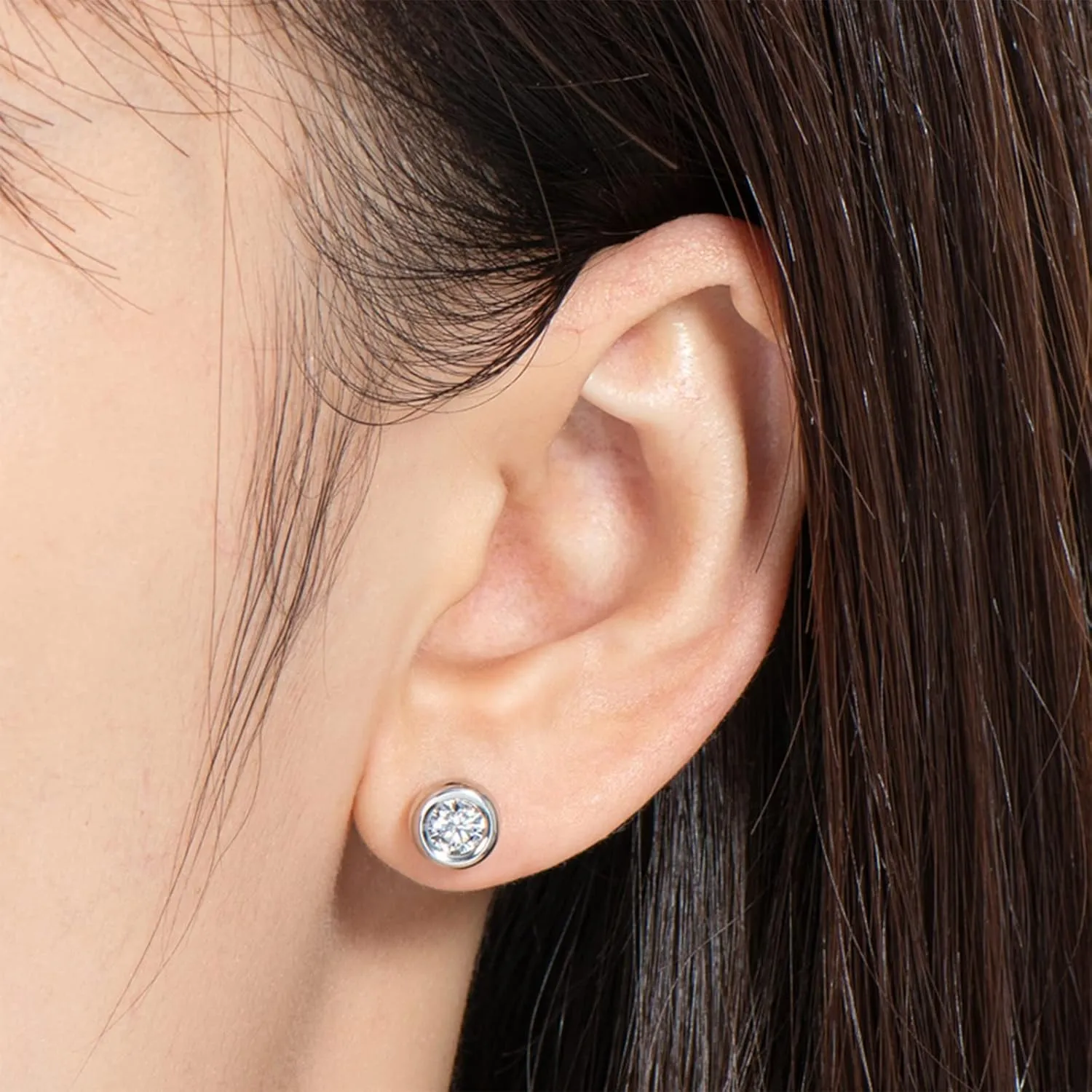 Moissanite Earrings for Women, 925 Sterling Silver 0.5-1ct D Color VVS1 Moissanite Stud Earrings, Hypoallergenic Earrings Studs for Sensitive Ears New Year Christmas Gifts
